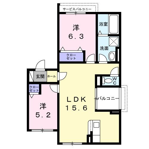 丑寅２丁目アパートの間取り