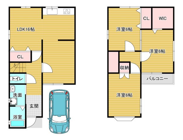 桜井町貸家の間取り