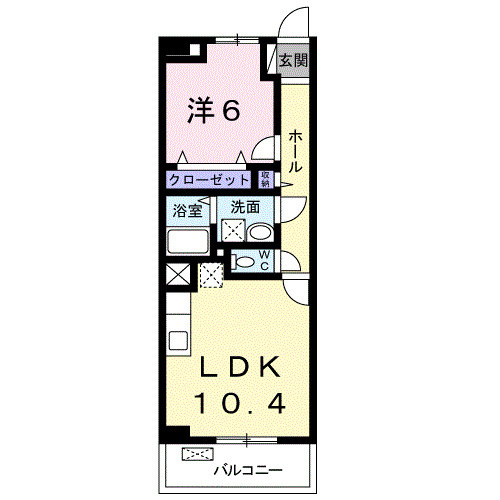 【間取り】 | アンジュ | システムキッチン付き１ＬＤＫの間取りです！