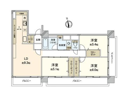杉並区高円寺南１丁目の中古マンションの間取り
