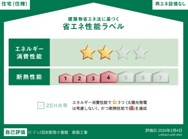 フジパレス羽衣駅南Ⅱ番館の省エネ性能ラベル
