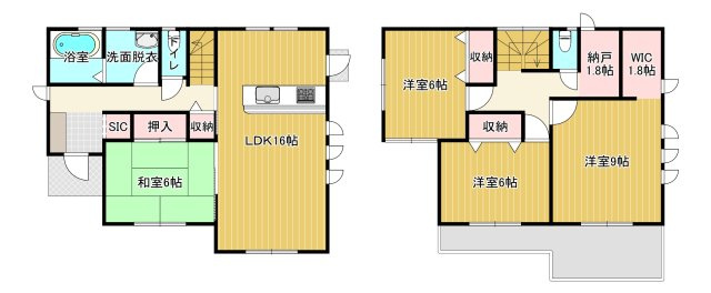 宇都宮市西川田東町　戸建の間取り|４LDK+納戸+WICの間取り