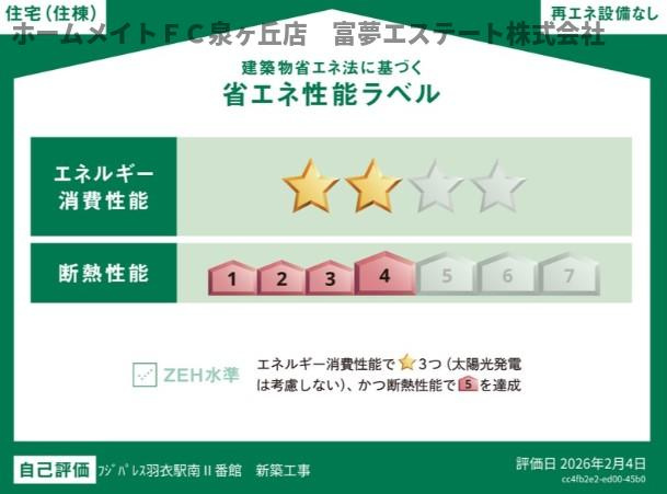 フジパレス羽衣駅南Ⅱ番館の省エネ性能ラベル