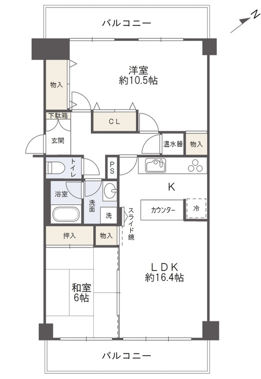 CO-OPマンションシートピアの間取り|ゆとりのある2LDK。間仕切り壁の設置で『3LDKにも変更可能』です。
