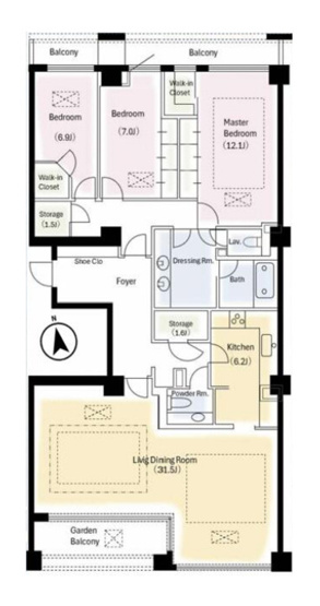 【間取り】 | 麻布霞町パークマンション