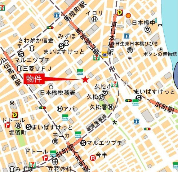 【地図】リビオメゾン日本橋久松町