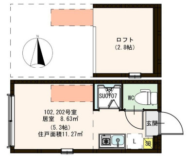 北区赤羽西２丁目のアパートの間取り|

