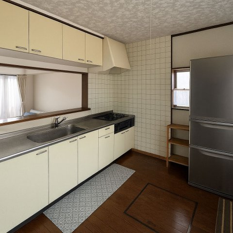 小郡市三沢　中古戸建のキッチン|キッチンでお料理をお楽しみください