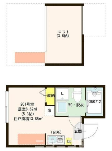 板橋区泉町のアパートの間取り