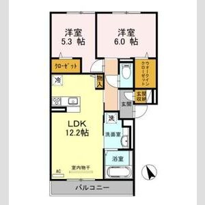 【間取り】 | GRAND JOUR(グランジュール) | 301号室の2LDKの間取りです