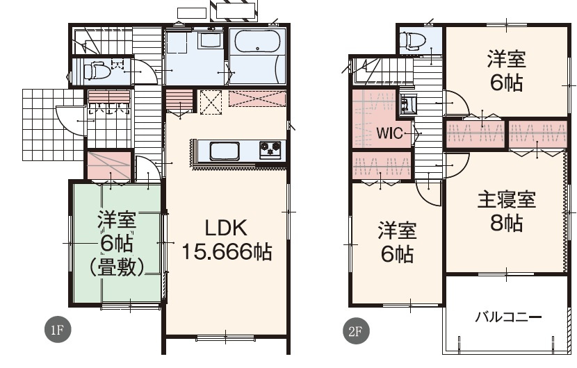 ★東近江市東沖野　新築一戸建ての間取り|2号地