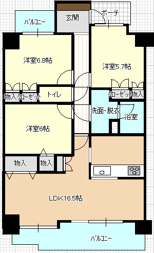 【間取り】 | サーパス琴芝駅前10階