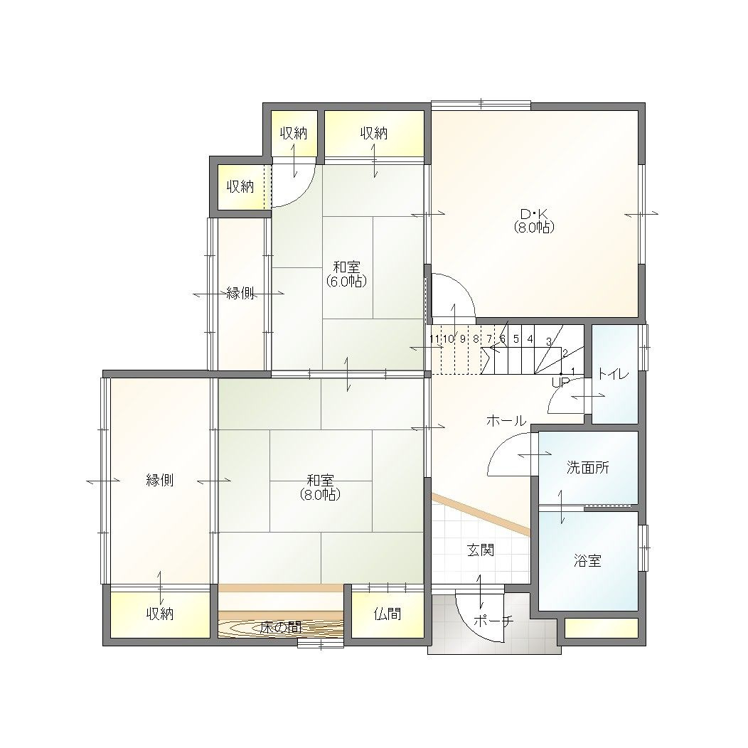 国分（杜田）戸建ての間取り|１階平面図