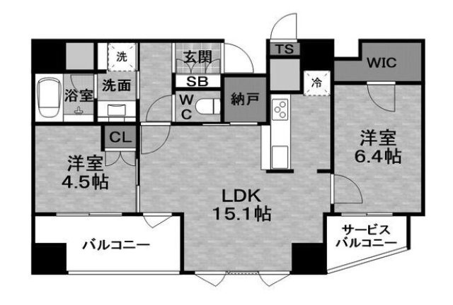 プラウドタワー北浜の間取り