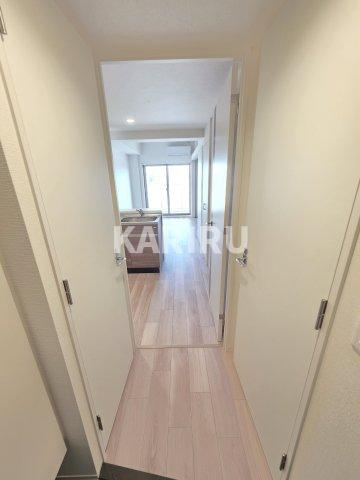 セレニテ蒲生四丁目駅前アリエの玄関|階数・部屋によってカラーパターン違い（カームブルー・ヘリンボーン・マーブルグレー）