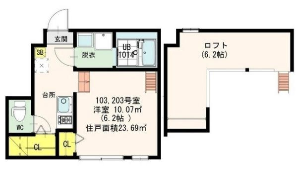 足立区関原３丁目のアパートの間取り