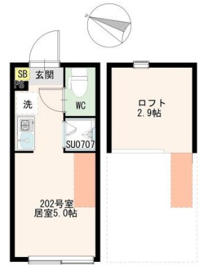渋谷区本町６丁目のアパートの間取り