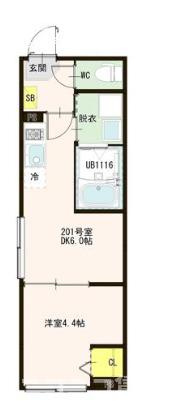 江戸川区東小岩６丁目のアパートの間取り