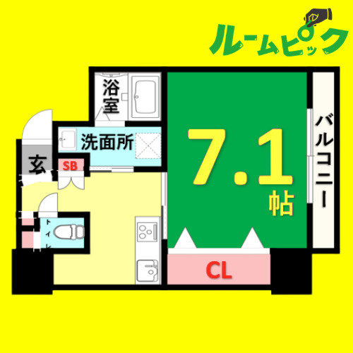 マリーベル栄　名古屋市賃貸　仲介手数料無料の間取り