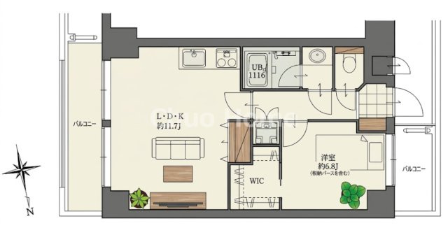 ニックハイム南砂の間取り|5階部分・両面バルコニーにつきまして日当たり・通風良好。新規リノベーションマンション。