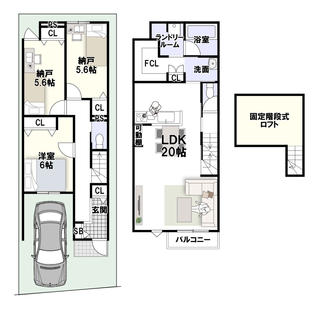 寿町3丁目2号地　建築条件付土地の参考プラン|新築参考プラン/建物価格2274万円、建物面積94.13m2