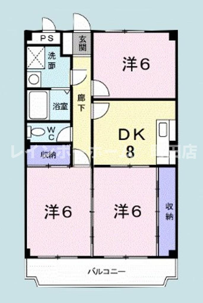 タウン泉の森1※初期費用分割あと払いサービス利用可能物件の間取り