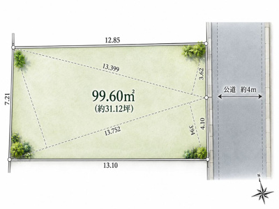 【区画図】 | 三鷹市新川6丁目　売地　全1l区画
