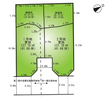 姫路市西庄の売地の土地図