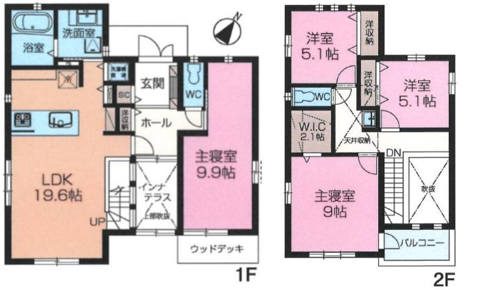 坂戸市堀込　中古売戸建の間取り