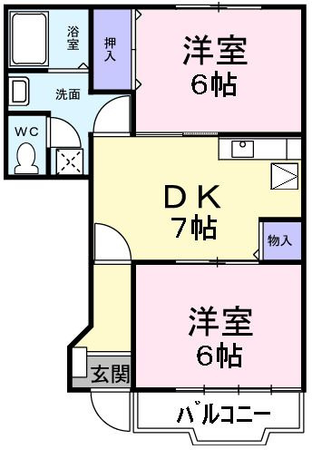 青梅市二俣尾３丁目のアパートの間取り