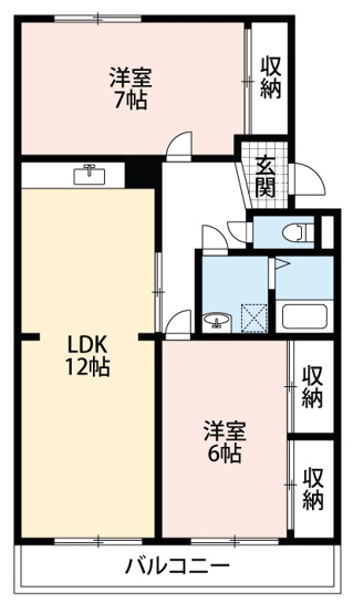 【間取り】 | 大和ハイツA棟