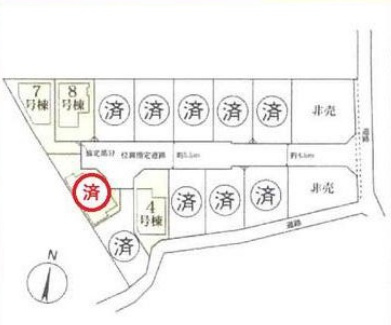 泉区中田西4丁目 新築戸建 7号棟 4380万円の区画図