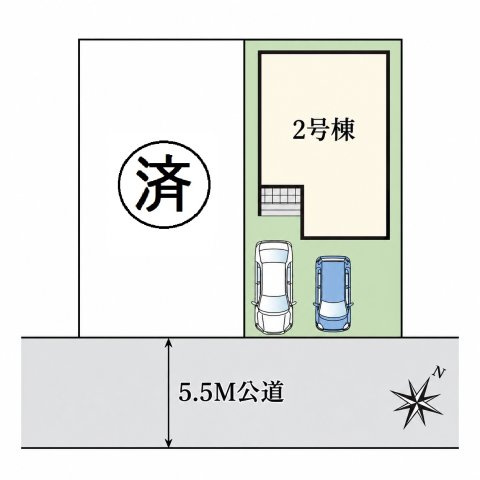仲介手数料無料　さいたま市北区奈良町146-14　新築戸建　全２棟の区画図