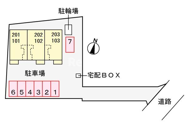 アニメート松竹の区画図|駐車場