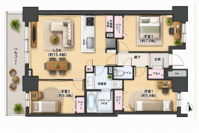 【間取り】 | ブリリアタワー川崎