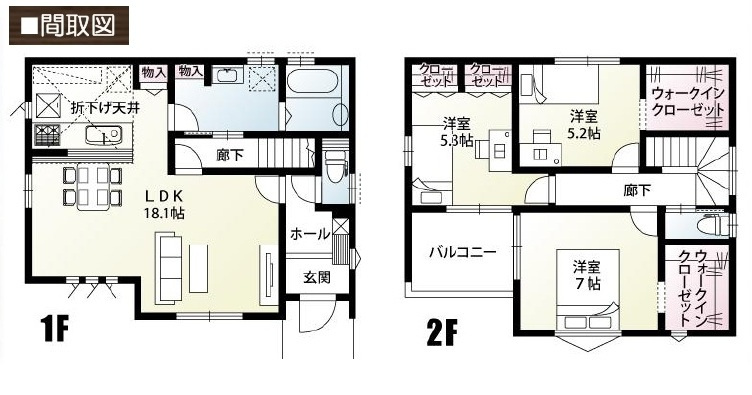 【仲介手数料無料】新築戸建　東松山市松本町1-2-6付近の間取り
