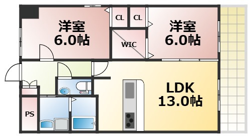 【間取り】 | エーデル深江橋　仲介手数料無料