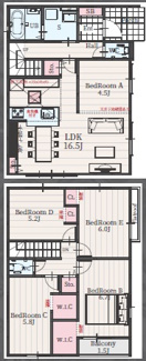 【間取り】 | 名古屋市港区多加良浦町3丁目34-1【仲介手数料無料】新築一戸建て　1号棟