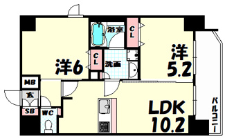 【間取り】 | プレサンス神戸元町