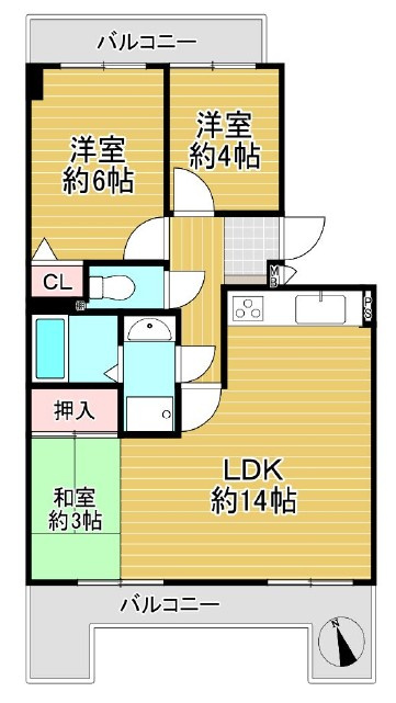 ライオンズマンション笠寺公園　A棟の間取り|間取図　※図面と現況が異なる場合は現況優先といたします。