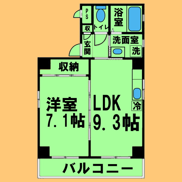 クレアールの間取り|間取反転タイプ