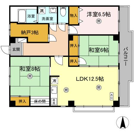 フラット新屋敷の間取り