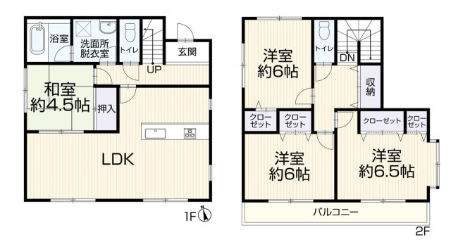 南東角地につき開放的です　玉津町今津　築15年の間取り