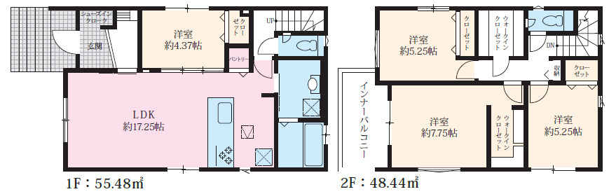 神戸市灘区鶴甲2丁目　新築戸建　2号棟の間取り