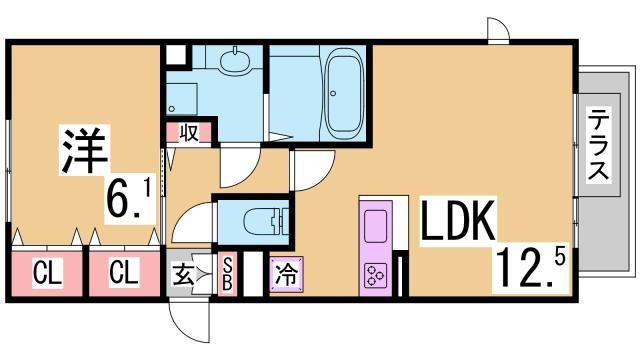 神戸市須磨区潮見台町５丁目のアパートの間取り