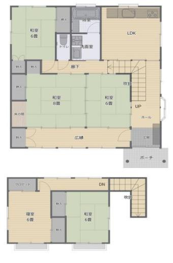 坂戸市四日市場　中古売戸建の間取り
