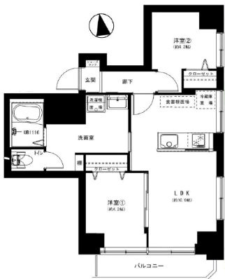 中野区本町４丁目の中古マンションの間取り