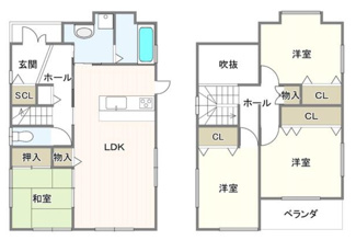 【間取り】 | 加古郡播磨町大中一丁目　一戸建て | ◆ゆとりのある4LDK♪カウンターキッチン♪