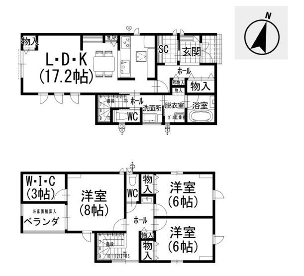 【間取り】 | 葵区沓谷4丁目　新築戸建　A区画