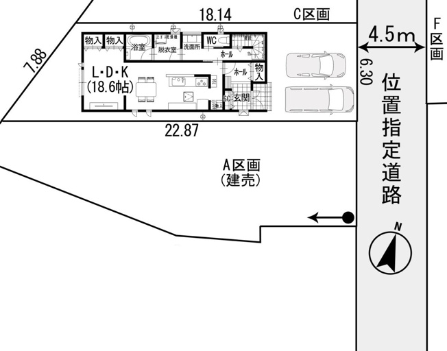 【区画図】 | 葵区沓谷4丁目　新築戸建　A区画